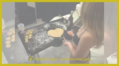 Top 5 Bikinis For Cooking : Woman cooking in bikini for her partner