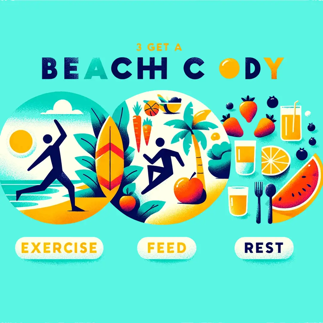 3 easy tips to get a beach body: exercise, feed, rest